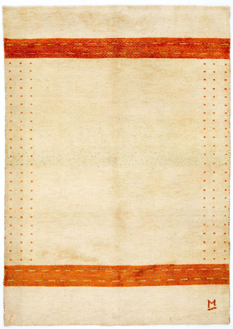 インド ギャベ 絨毯 195x139cm - ウールラグ