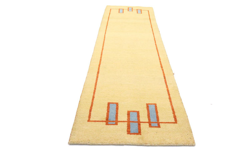 インド ギャベ 絨毯 294x80cm - ウールラグ
