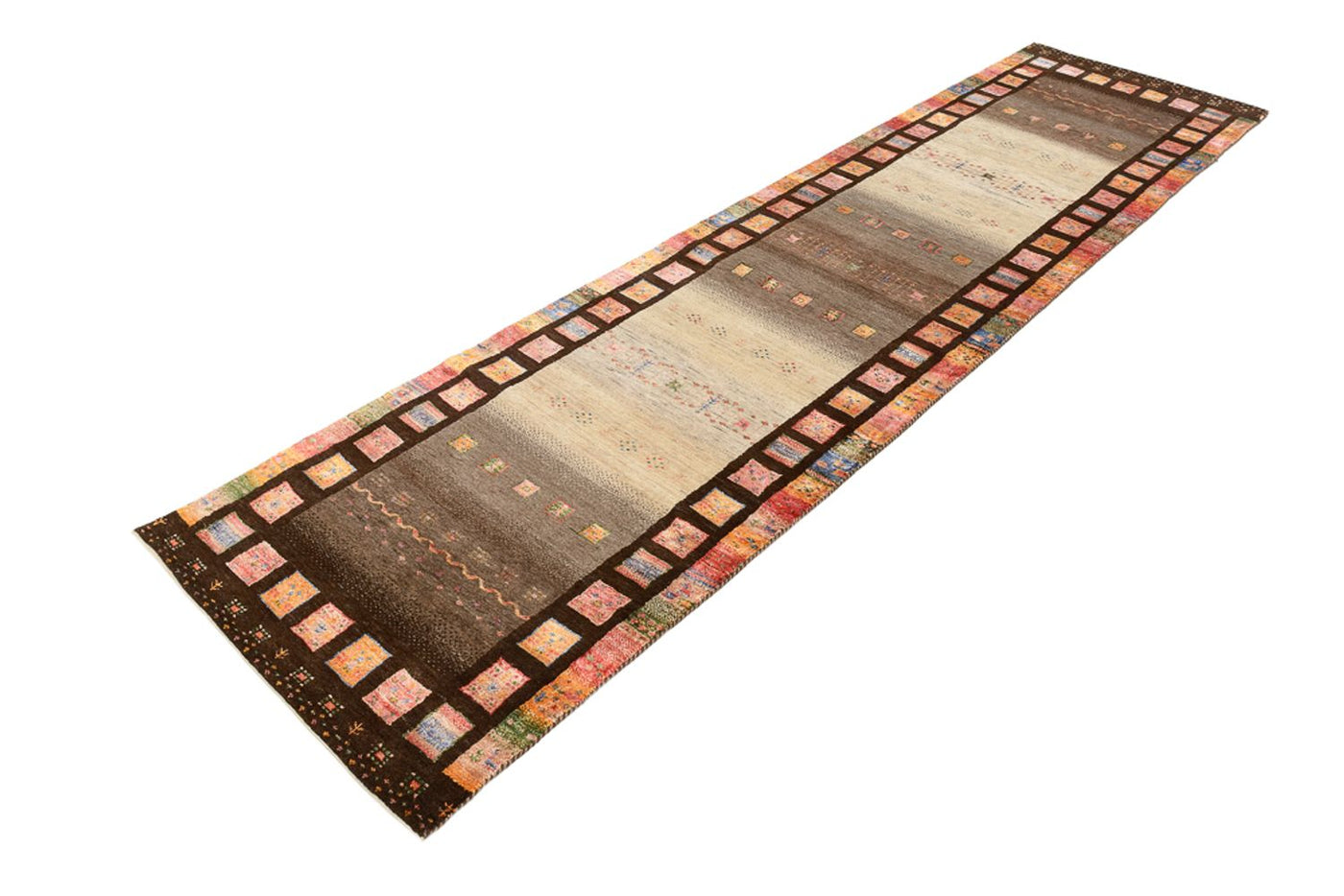 インド ロリバフト 絨毯 306x80cm - ウールラグ