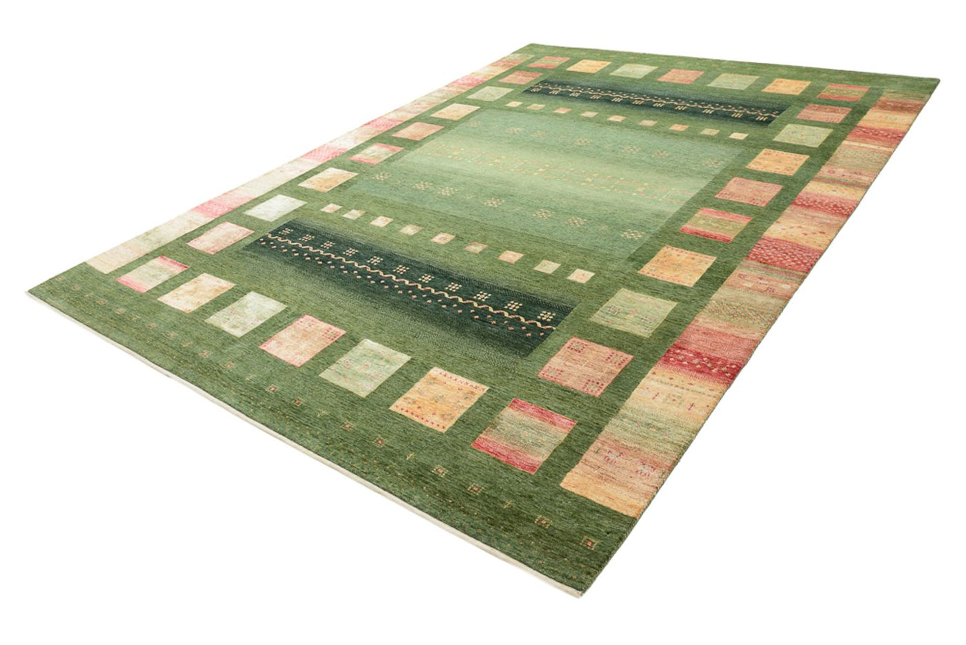 インド ロリバフト 絨毯 343x251cm - ウールラグ