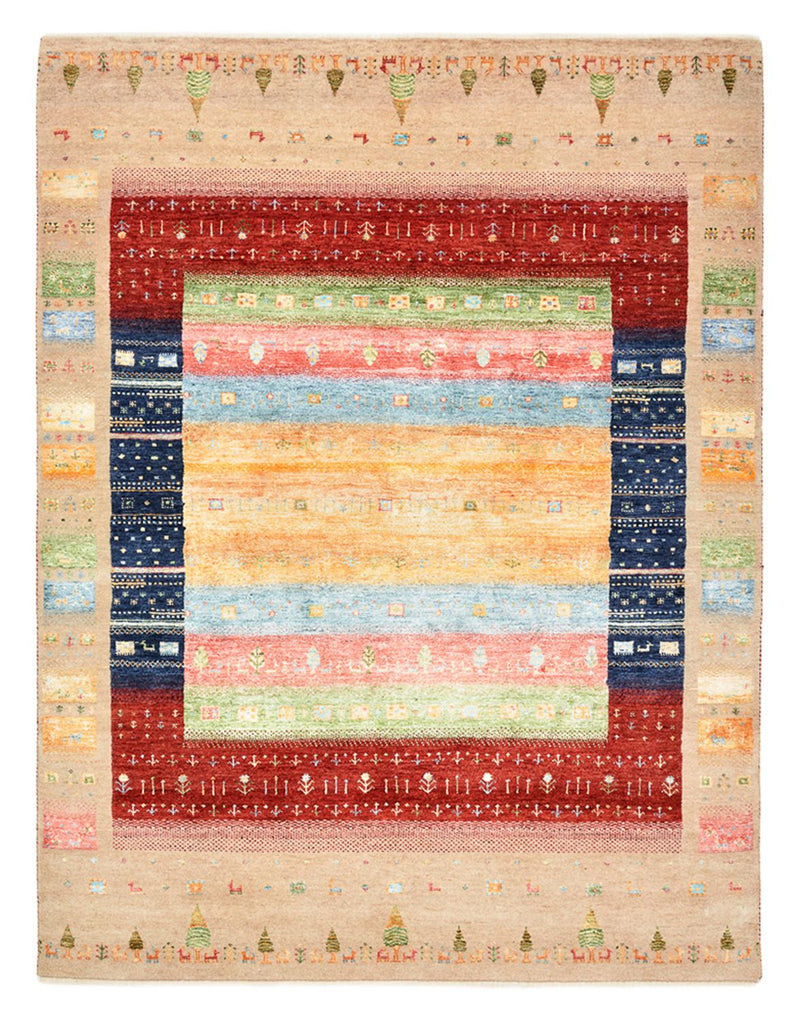 インド ロリバフト 絨毯 198x154cm - ウールラグ