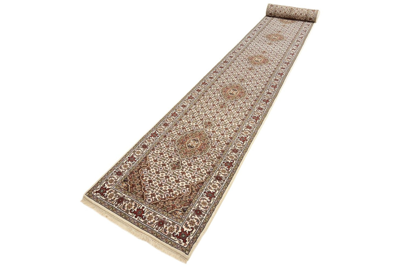 インド タブリーズ 絨毯 602x81cm - オリエンタル絨毯