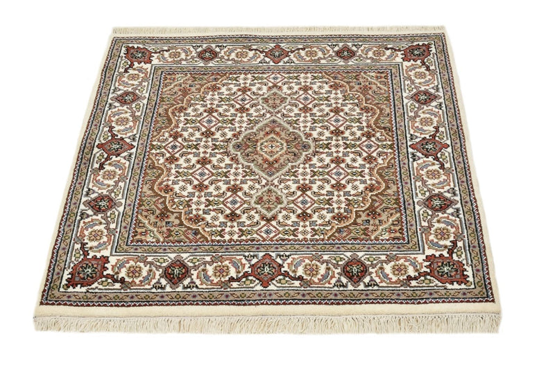 インド タブリーズ 絨毯 92x89cm - オリエンタル絨毯