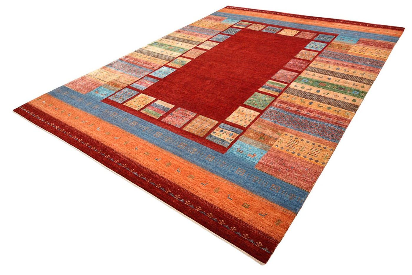 インド ロリバフト 絨毯 342x253cm - ウールラグ