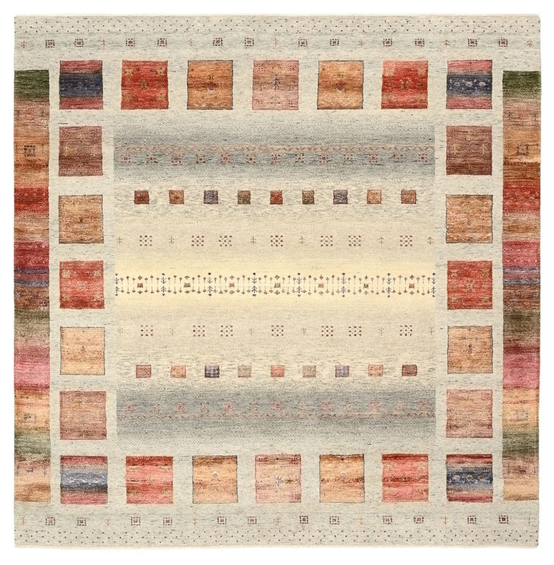 インド ロリバフト 絨毯 205x204cm - ウールラグ