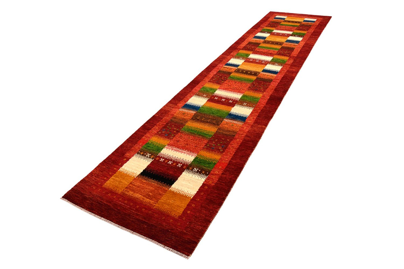 インド ロリバフト 絨毯 386x83cm - ウールラグ