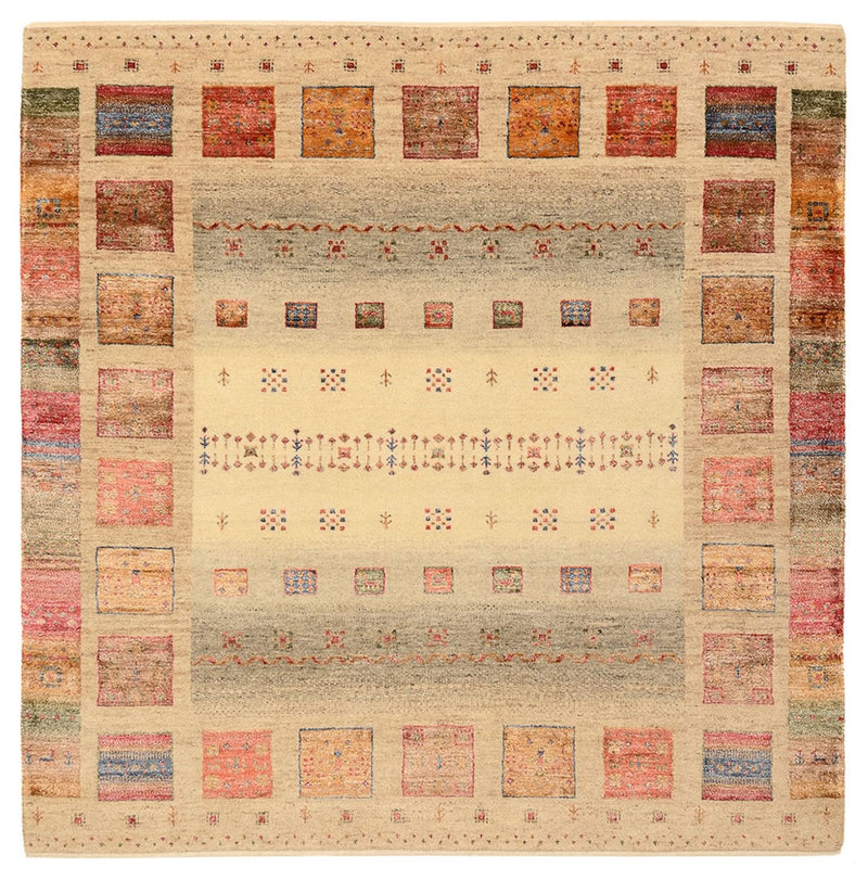 インド ロリバフト 絨毯 155x153cm - ウールラグ