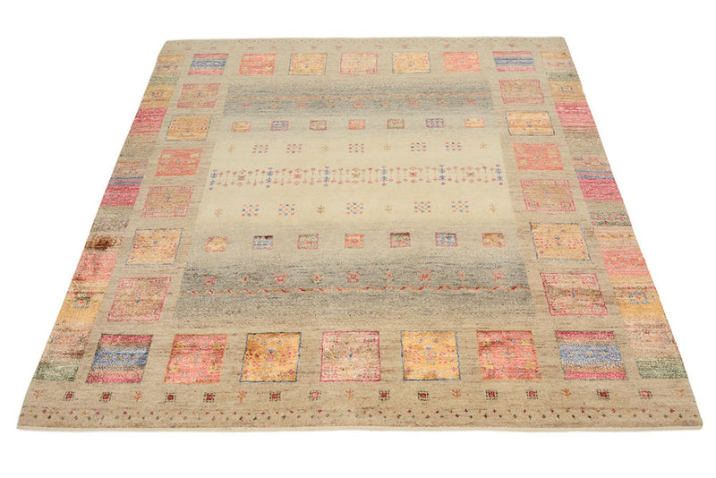 インド ロリバフト 絨毯 155x153cm - ウールラグ
