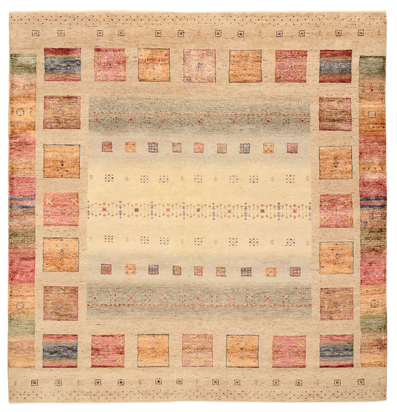 インド ロリバフト 絨毯 204x202cm - ウールラグ