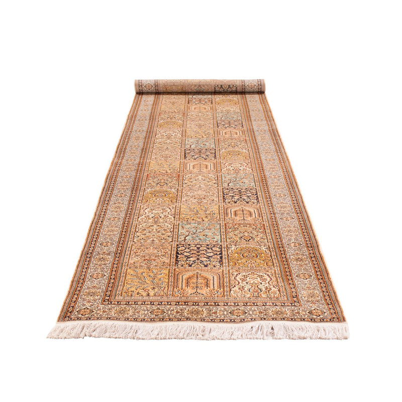 カシミールシルク 絨毯 452x97cm - オリエンタル絨毯