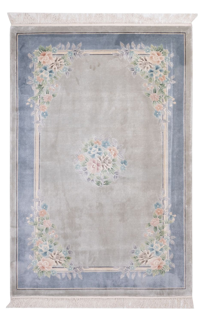 中国シルク 絨毯 185x123cm - オリエンタル絨毯