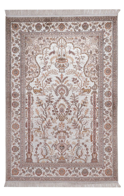 中国シルク 絨毯 122x183cm - オリエンタル絨毯