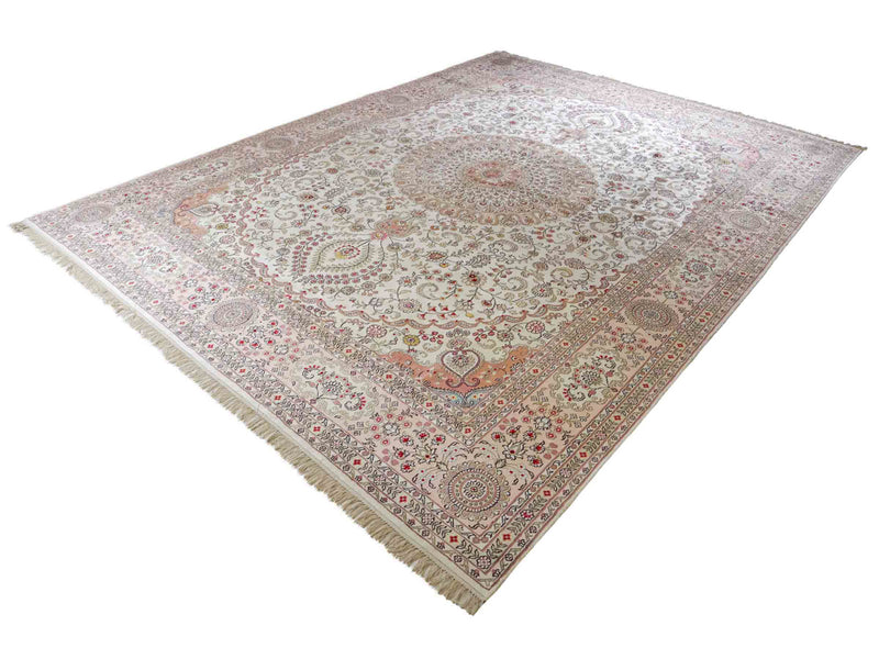 中国シルク 絨毯 362x272cm - オリエンタル絨毯