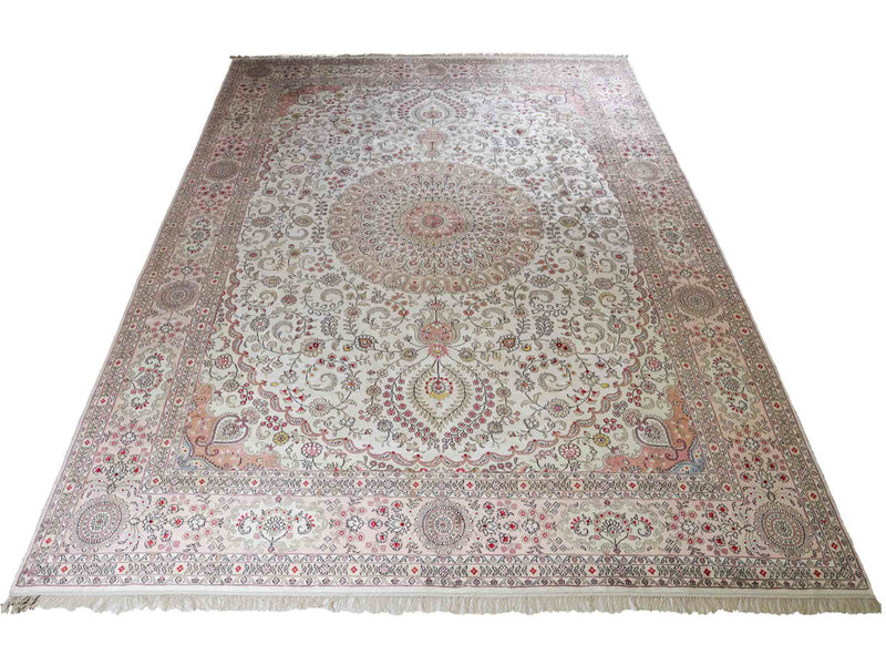 中国シルク 絨毯 362x272cm - オリエンタル絨毯
