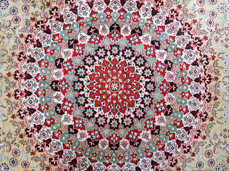 中国シルク 絨毯 373x275cm - オリエンタル絨毯