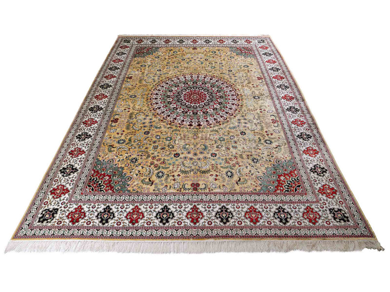 中国シルク 絨毯 373x275cm - オリエンタル絨毯
