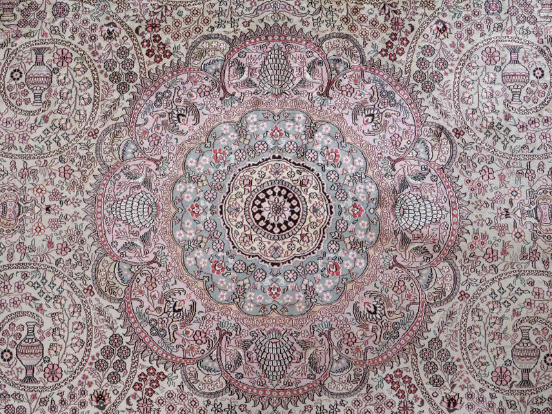 中国シルク 絨毯 300x300cm - オリエンタル絨毯