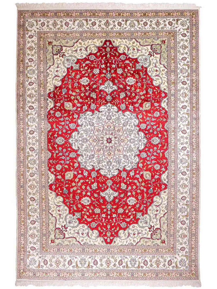 中国シルク 絨毯 276x182cm - オリエンタル絨毯