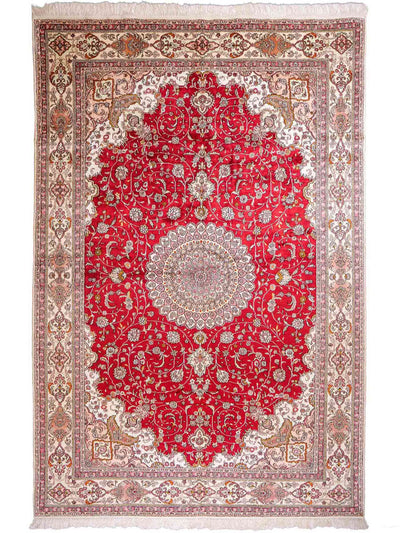 中国シルク 絨毯 183x278cm - オリエンタル絨毯