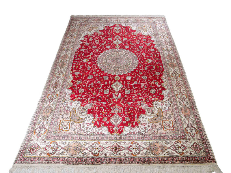 中国シルク 絨毯 278x183cm - オリエンタル絨毯