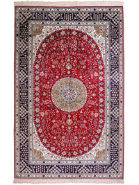 中国シルク 絨毯 246x152cm - オリエンタル絨毯 – product image