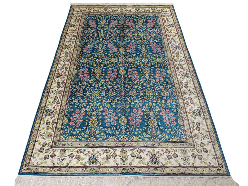 中国シルク 絨毯 242x155cm - オリエンタル絨毯