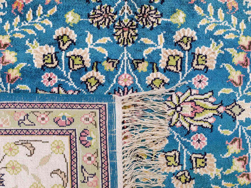 中国シルク 絨毯 242x155cm - オリエンタル絨毯