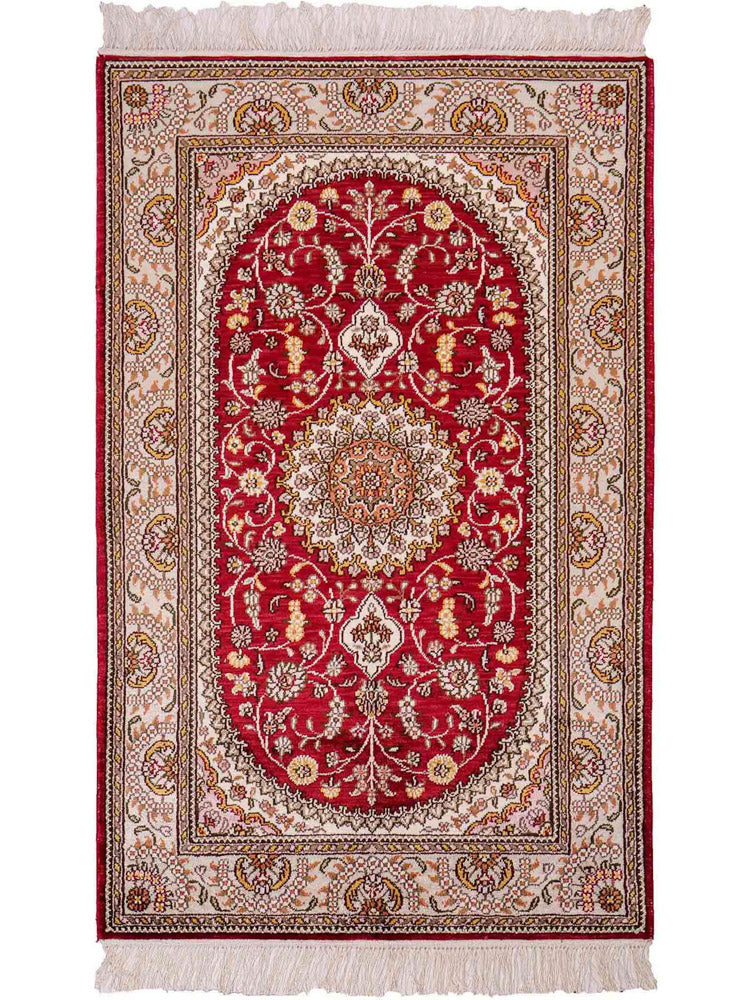 中国シルク 絨毯 120x75cm - オリエンタル絨毯