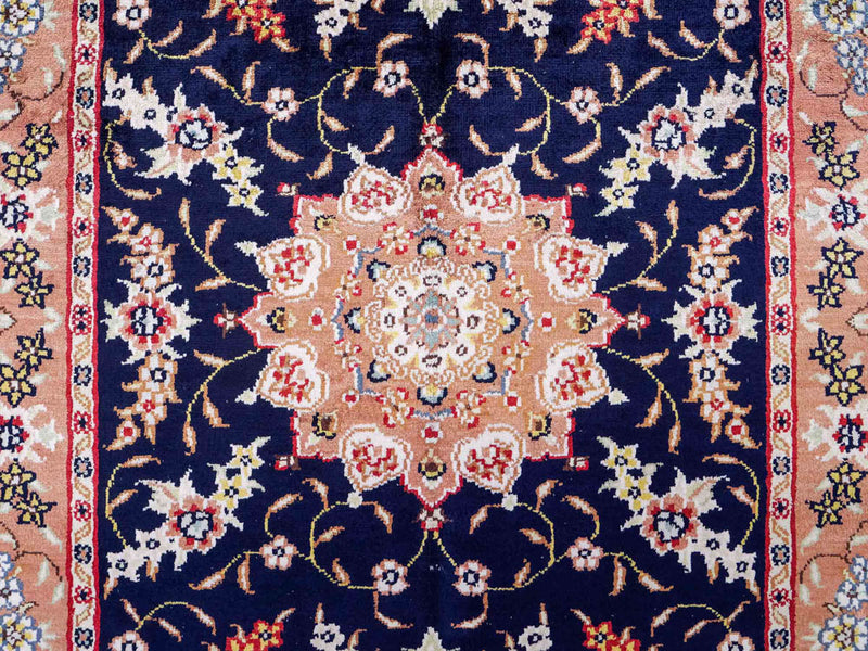 中国シルク 絨毯 122x78cm - オリエンタル絨毯