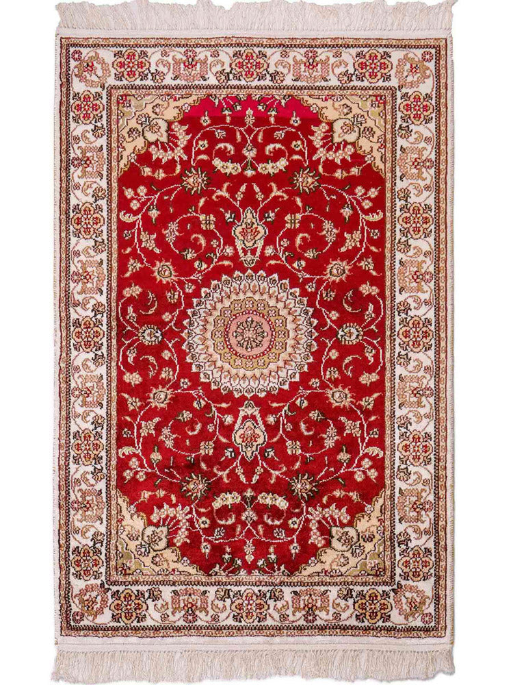 中国シルク 絨毯 117x77cm - オリエンタル絨毯