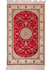 中国シルク 絨毯 122x76cm - オリエンタル絨毯 – product image