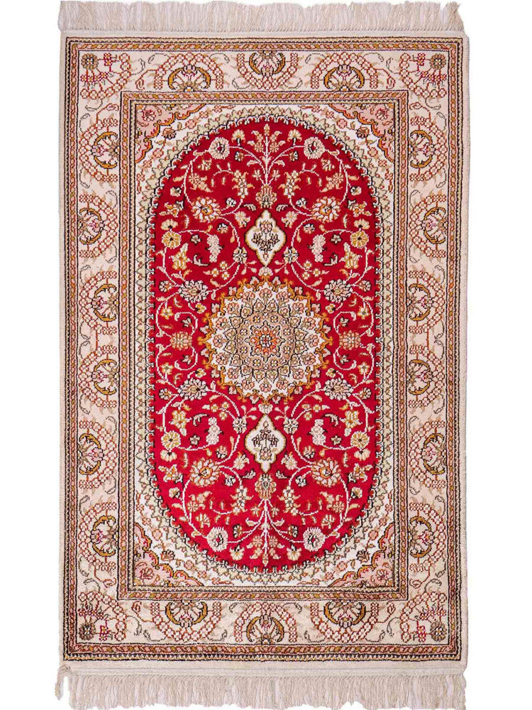 中国シルク 絨毯 120x78cm - オリエンタル絨毯