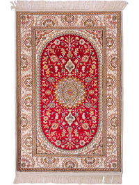 中国シルク 絨毯 122x81cm - オリエンタル絨毯 – product image