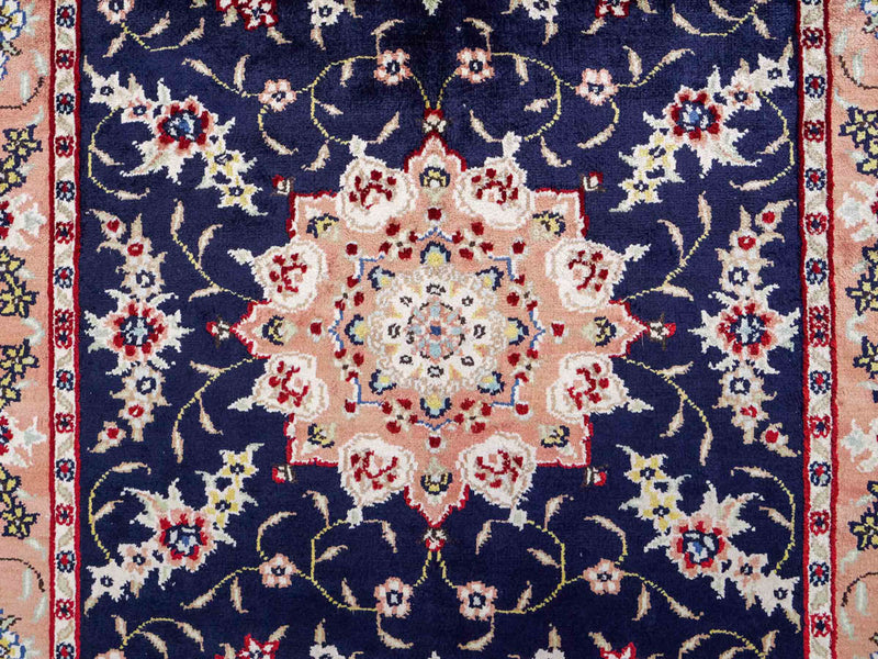 中国シルク 絨毯 123x77cm - オリエンタル絨毯
