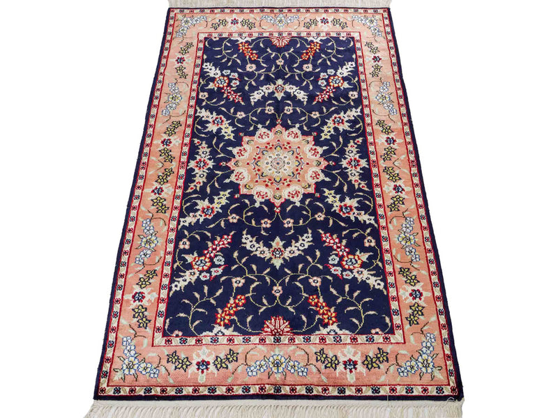 中国シルク 絨毯 123x77cm - オリエンタル絨毯