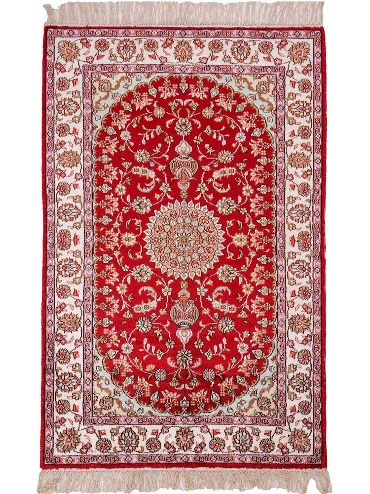 中国シルク 絨毯 119x76cm - オリエンタル絨毯