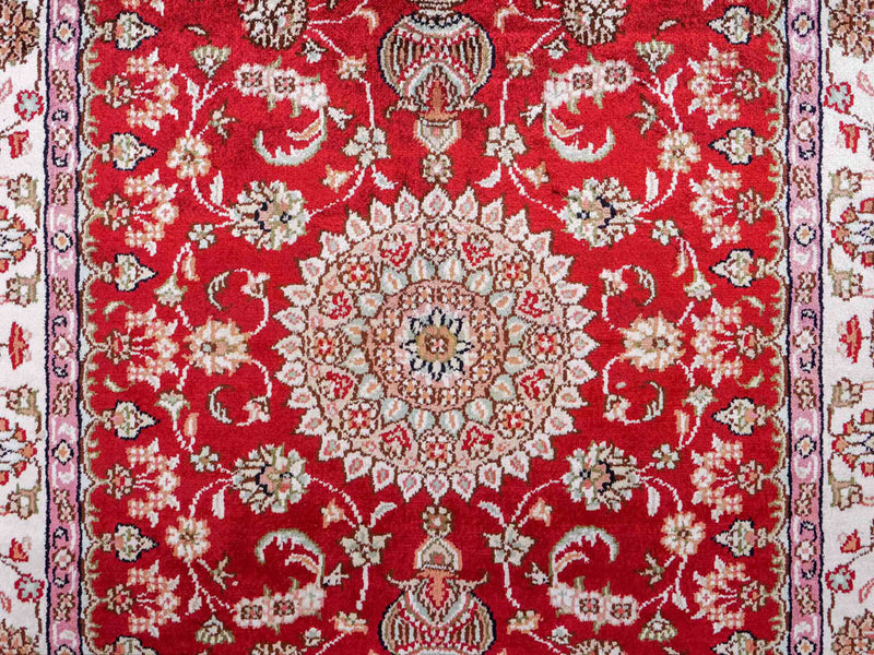 中国シルク 絨毯 119x76cm - オリエンタル絨毯