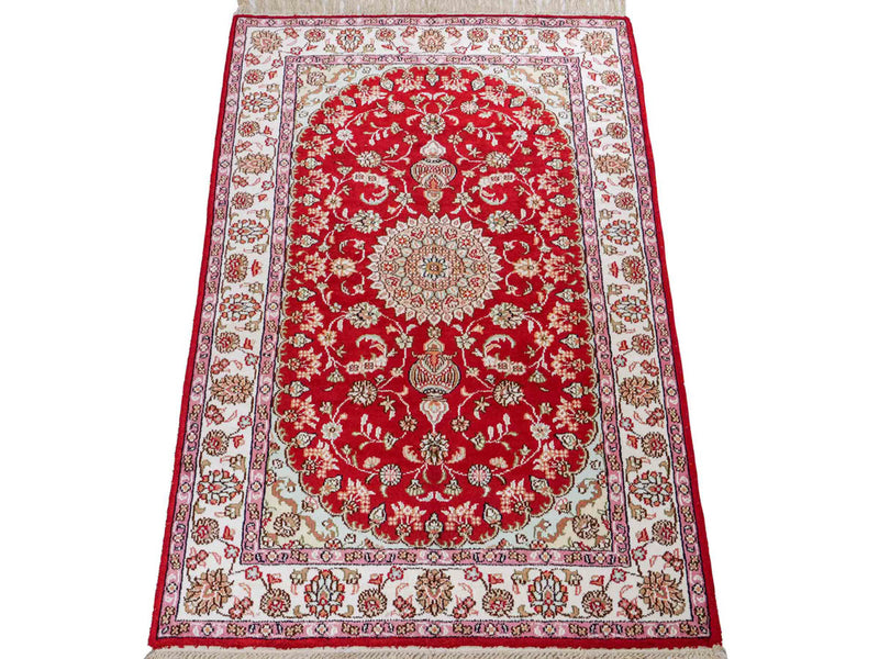 中国シルク 絨毯 119x76cm - オリエンタル絨毯