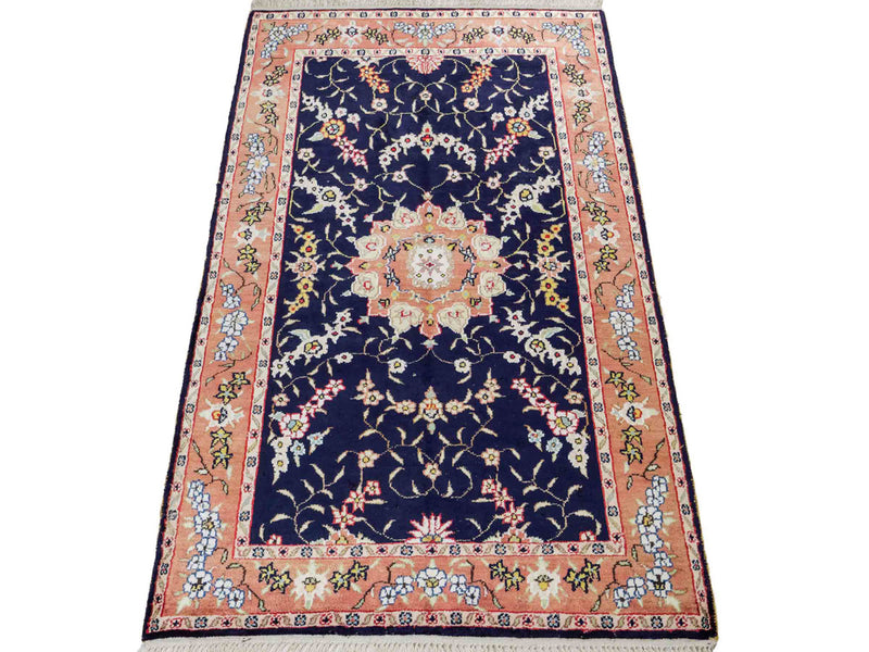 中国シルク 絨毯 123x78cm - オリエンタル絨毯