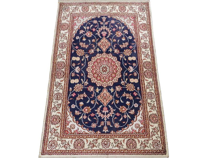 中国シルク 絨毯 92x62cm - オリエンタル絨毯