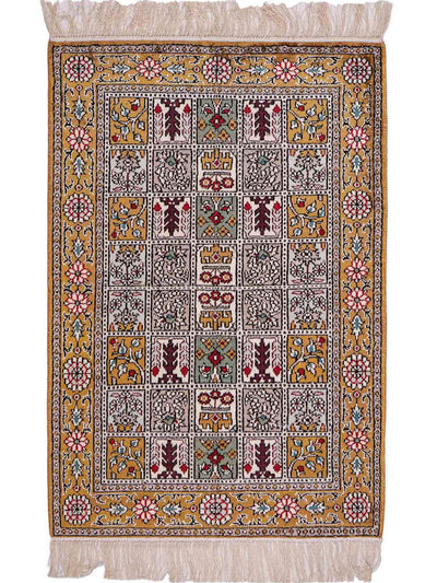 中国シルク 絨毯 63x93cm - オリエンタル絨毯