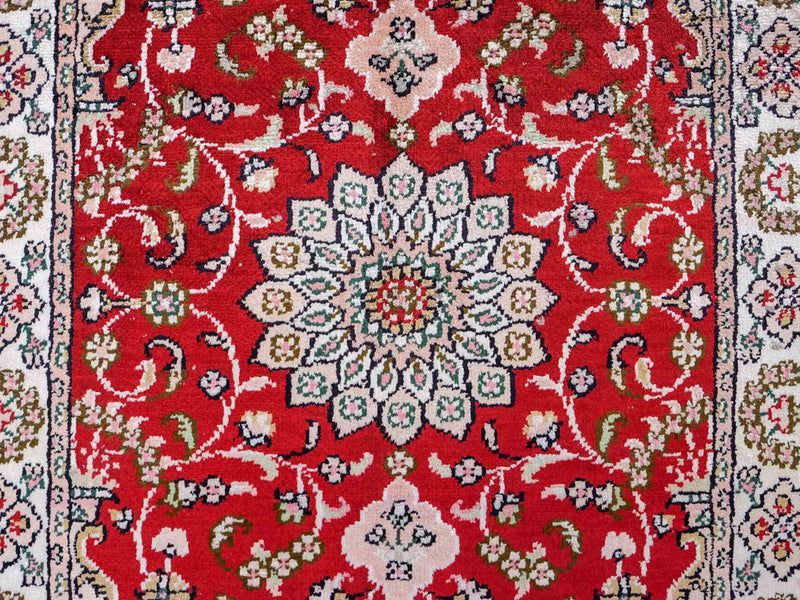 中国シルク 絨毯 89x62cm - オリエンタル絨毯