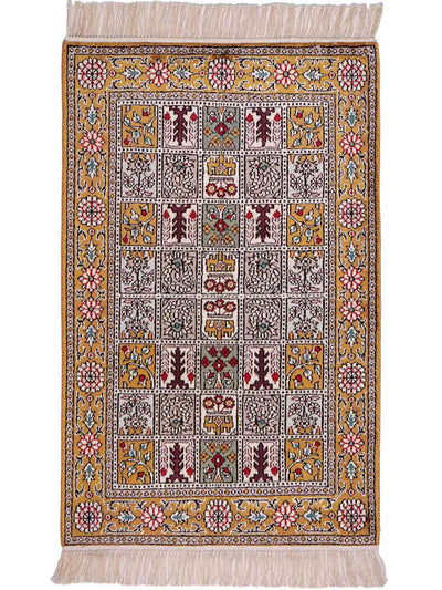 中国シルク 絨毯 64x92cm - オリエンタル絨毯