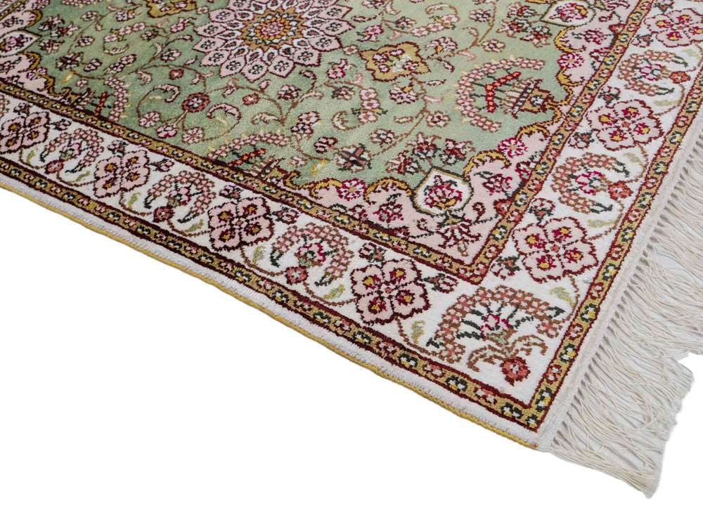 中国シルク 絨毯 93x63cm - オリエンタル絨毯
