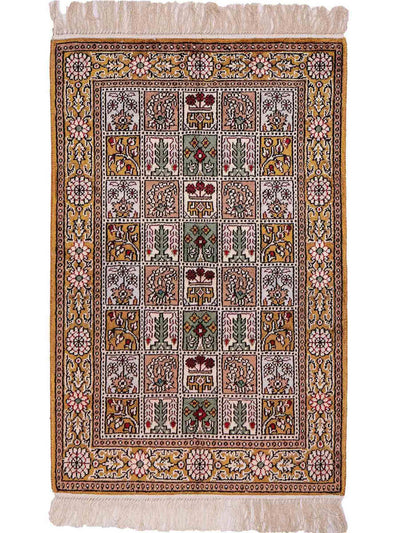 中国シルク 絨毯 62x92cm - オリエンタル絨毯