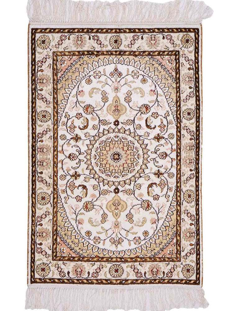 中国シルク 絨毯 89x61cm - オリエンタル絨毯