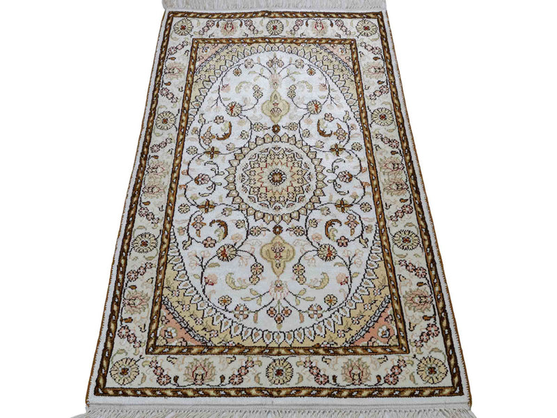 中国シルク 絨毯 89x61cm - オリエンタル絨毯