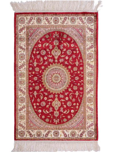 中国シルク 絨毯 59x90cm - オリエンタル絨毯