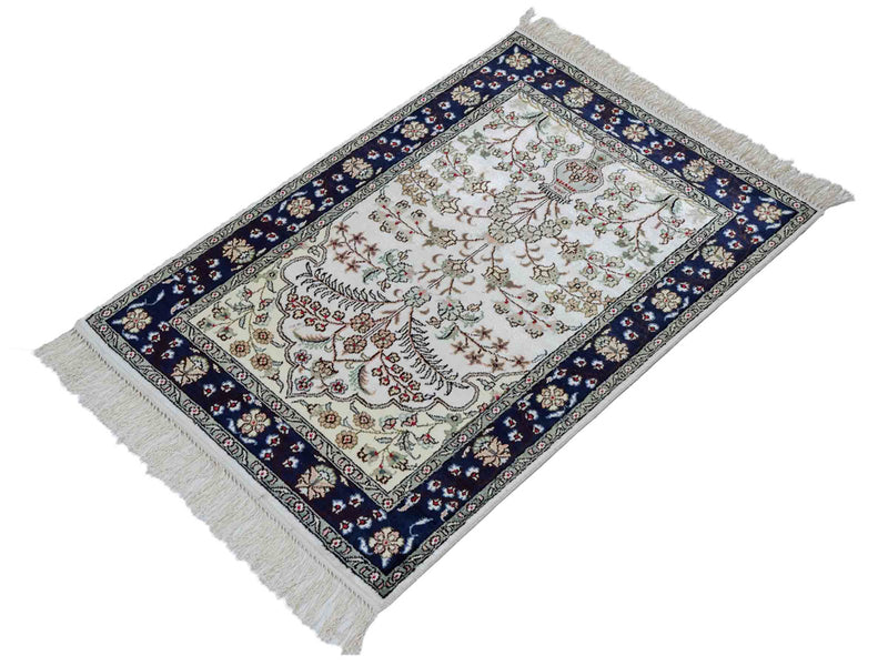 中国シルク 絨毯 90x62cm - オリエンタル絨毯