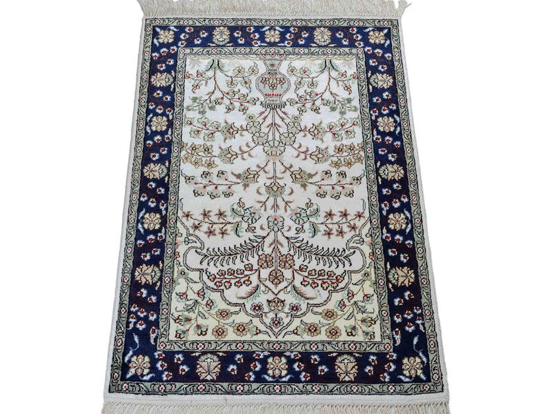 中国シルク 絨毯 90x62cm - オリエンタル絨毯